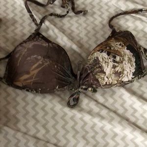 Tree camo bikini top